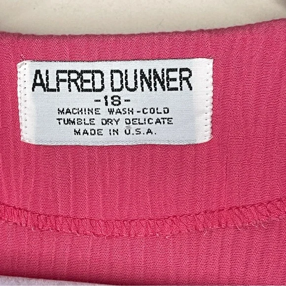ALFRED DUNNER VINTAGE Fuchsia Pink Short-Sleeve Blazer Blouse, Size 18 - Picture 5 of 7